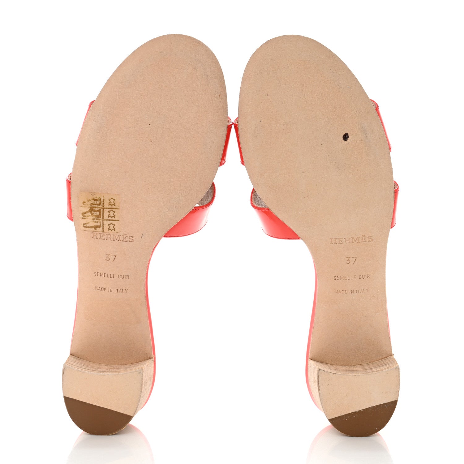 Hermes Patent Oasis Sandals 37 Rose Jaipur 5 of 7