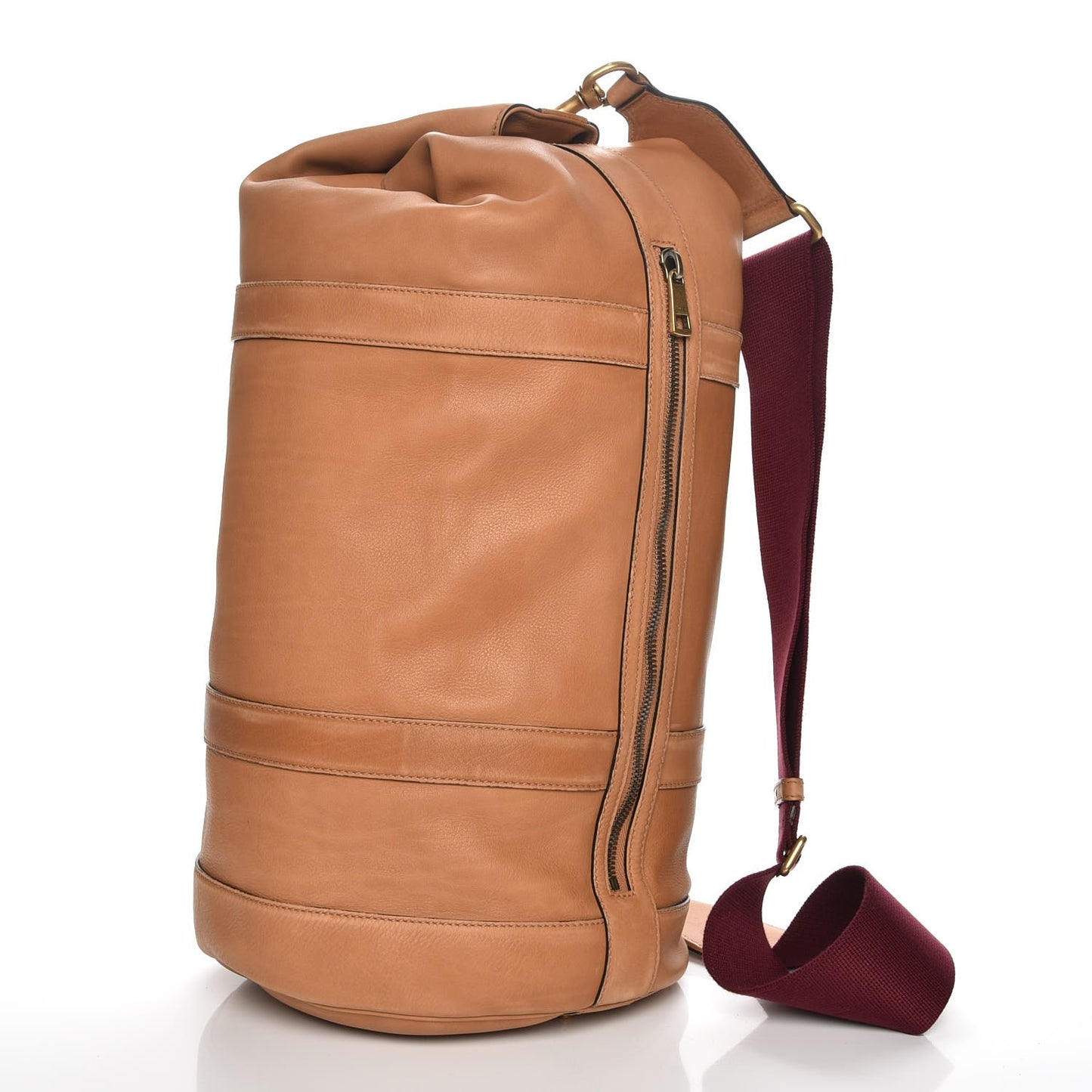 Soft Washed Calfskin Sling Duffle Biscotto