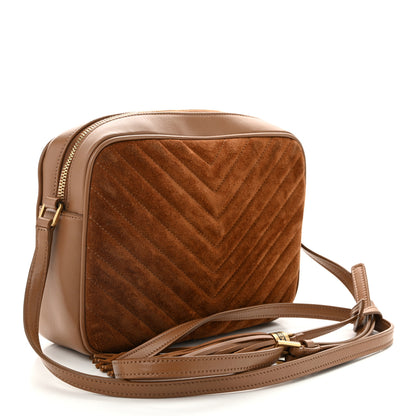 Saint Laurent Suede Matelasse Monogram Lou Camera Bag Cinnamon 2 of 9