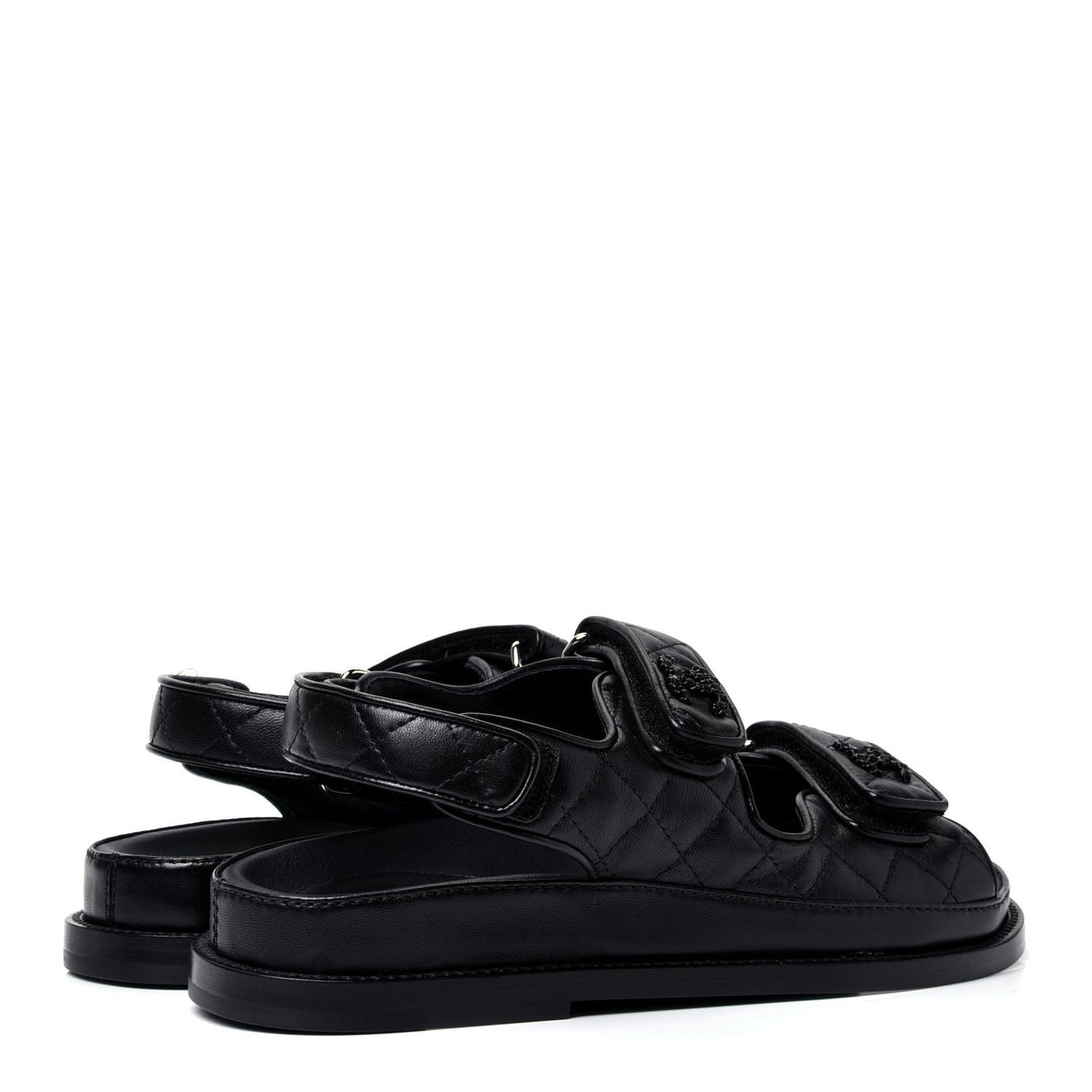 Lambskin Velcro Dad Sandals 36 Black