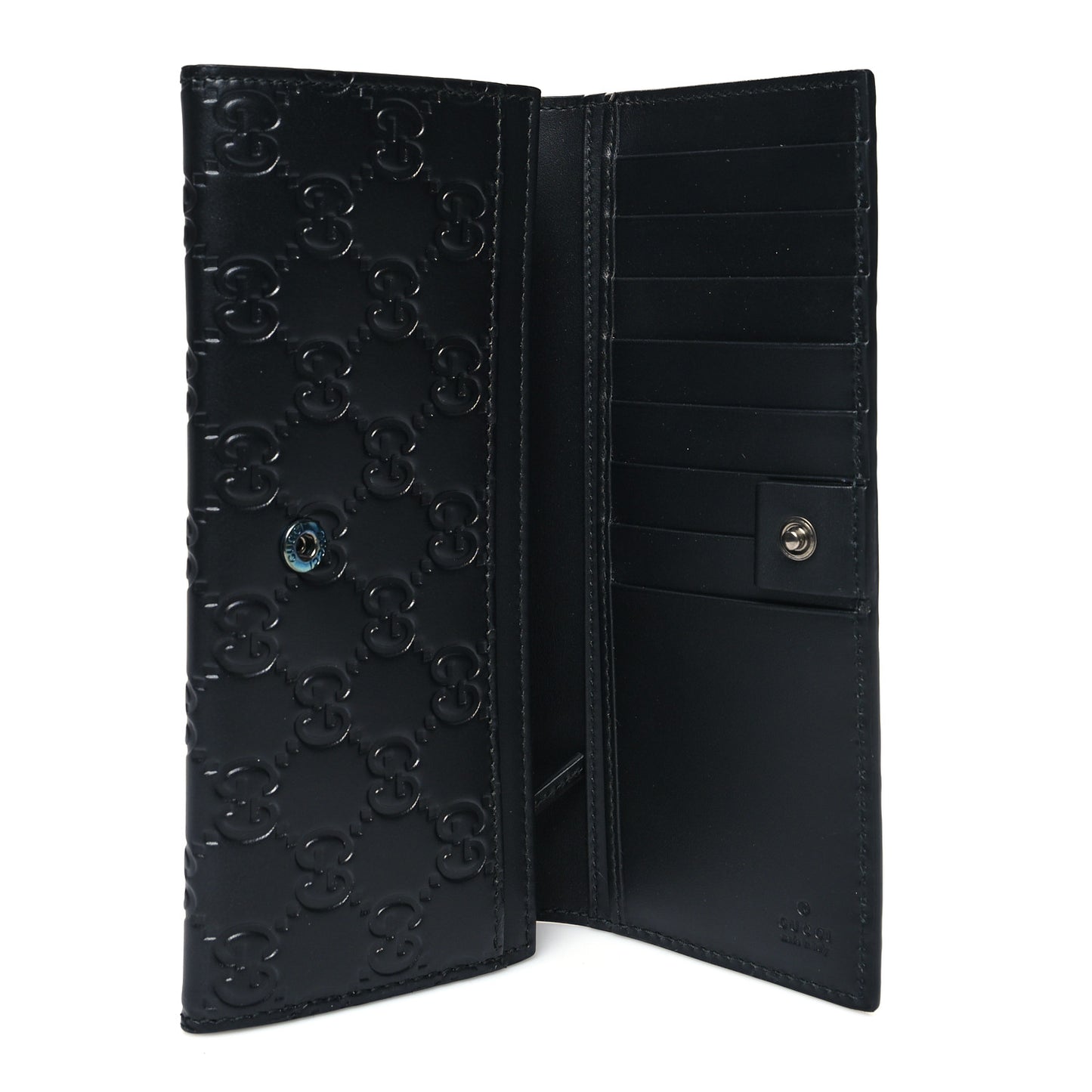 Guccissima Avel Continental Flap Wallet Black