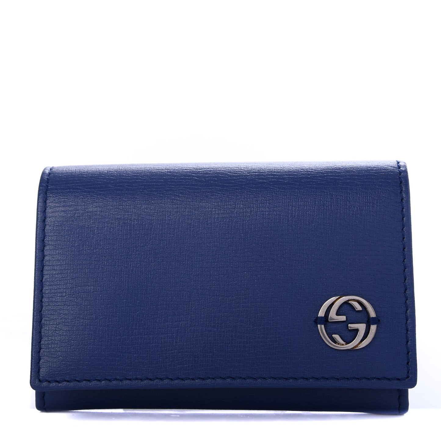 Textured Calfskin Interlocking G Card Case Caspian