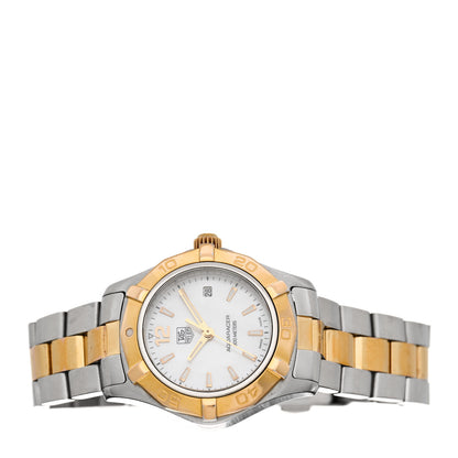 Tag Heuer Stainless Steel 18K Yellow Gold Mother of Pearl 27mm Aquaracer Quartz Watch WAF1424 2 of 4