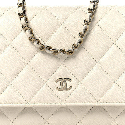 Chanel Caviar Quilted Wallet On Chain WOC White 9 of 12