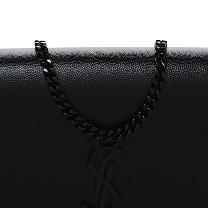 Saint Laurent Grain De Poudre Medium Classic Monogram Monochrome Kate Satchel Black 8 of 10