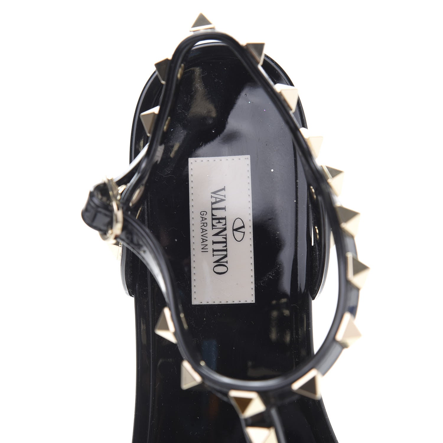 Valentino Garavani PVC Jelly Rockstud Caged Sandals 39 Black 6 of 7