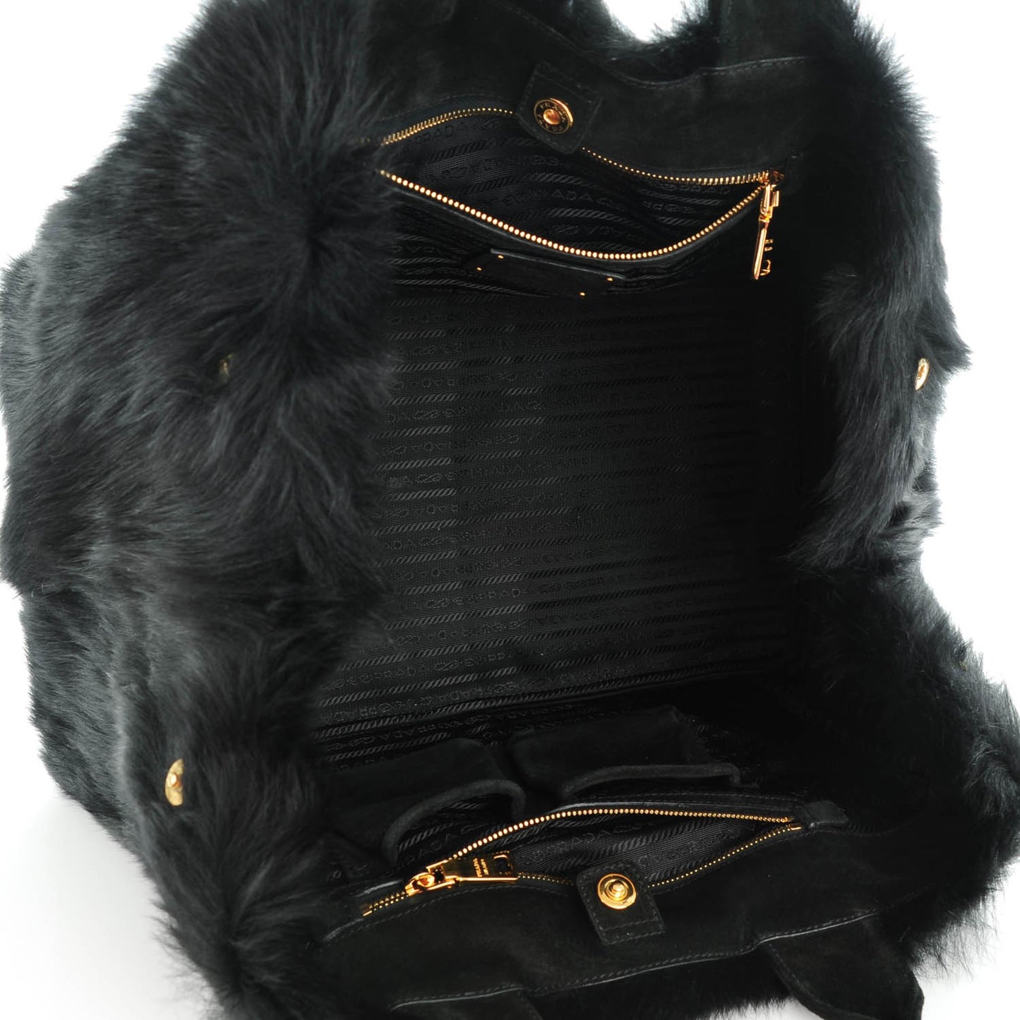 Eco Lapin Faux Fur Handbag Black