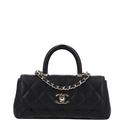 Chanel Caviar Quilted Coco Handle East West Clutch With Chain Black 1 of 11
