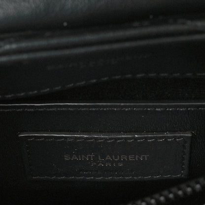 Saint Laurent Calfskin Y Quilted Monogram Monochrome Small Loulou Chain Satchel Black 6 of 10