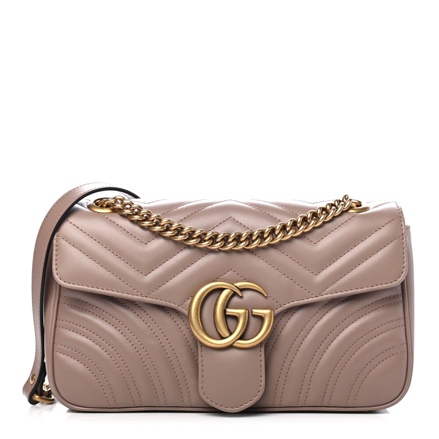 Calfskin Matelasse Small GG Marmont Shoulder Bag Porcelain Rose