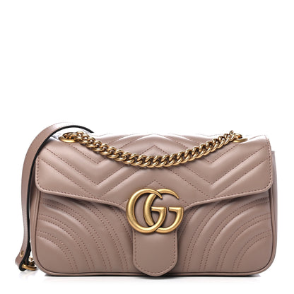 Gucci Calfskin Matelasse Small GG Marmont Shoulder Bag Porcelain Rose 1 of 4