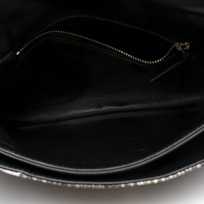 Balenciaga Snakeskin Classic Silver Hardware Envelope Strap Clutch 6 of 11