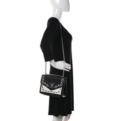 Louis Vuitton Soft Calfskin Embroidered My Lockme Chain Bag BB Black Snow White 2 of 10