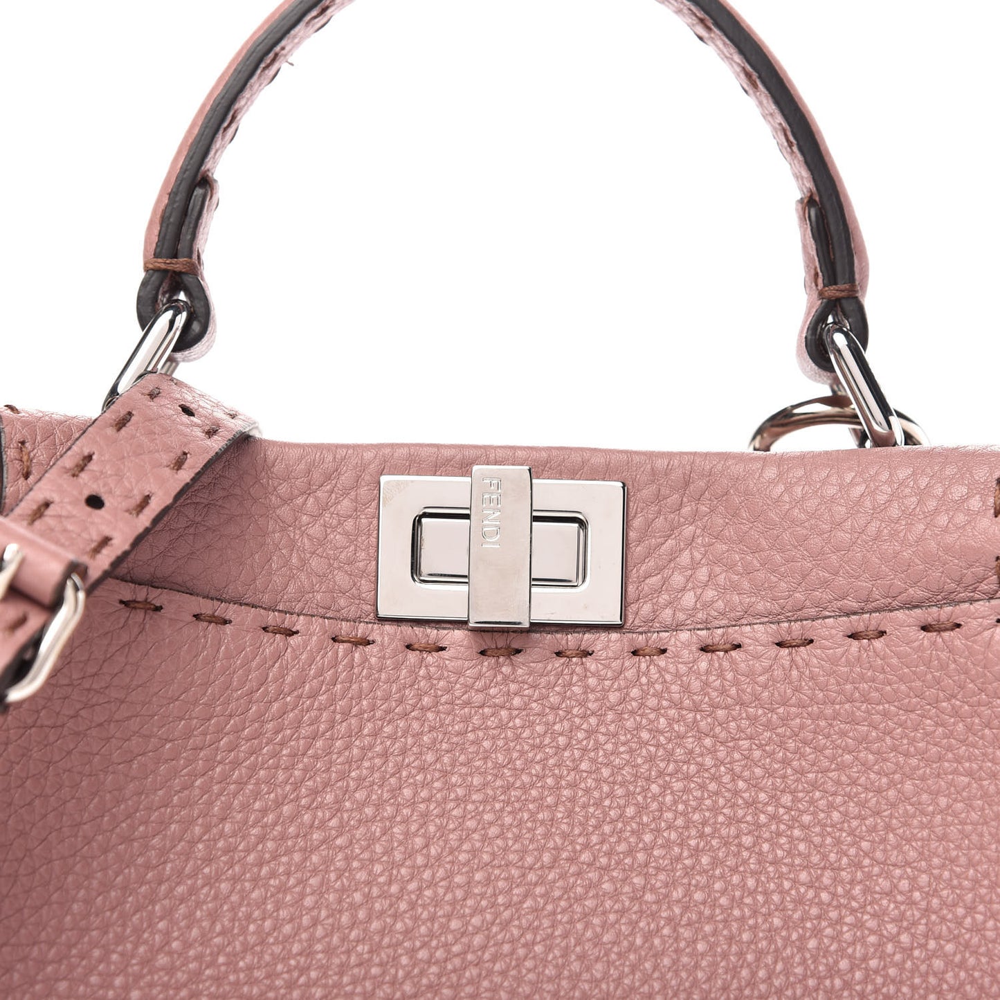 Cuoio Romano Selleria Bi-Color Mini Peekaboo Iconic Satchel English Rose Camelia
