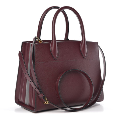 Prada Saffiano City Calf Small Esplanade Tote Granato Marmo 5 of 9