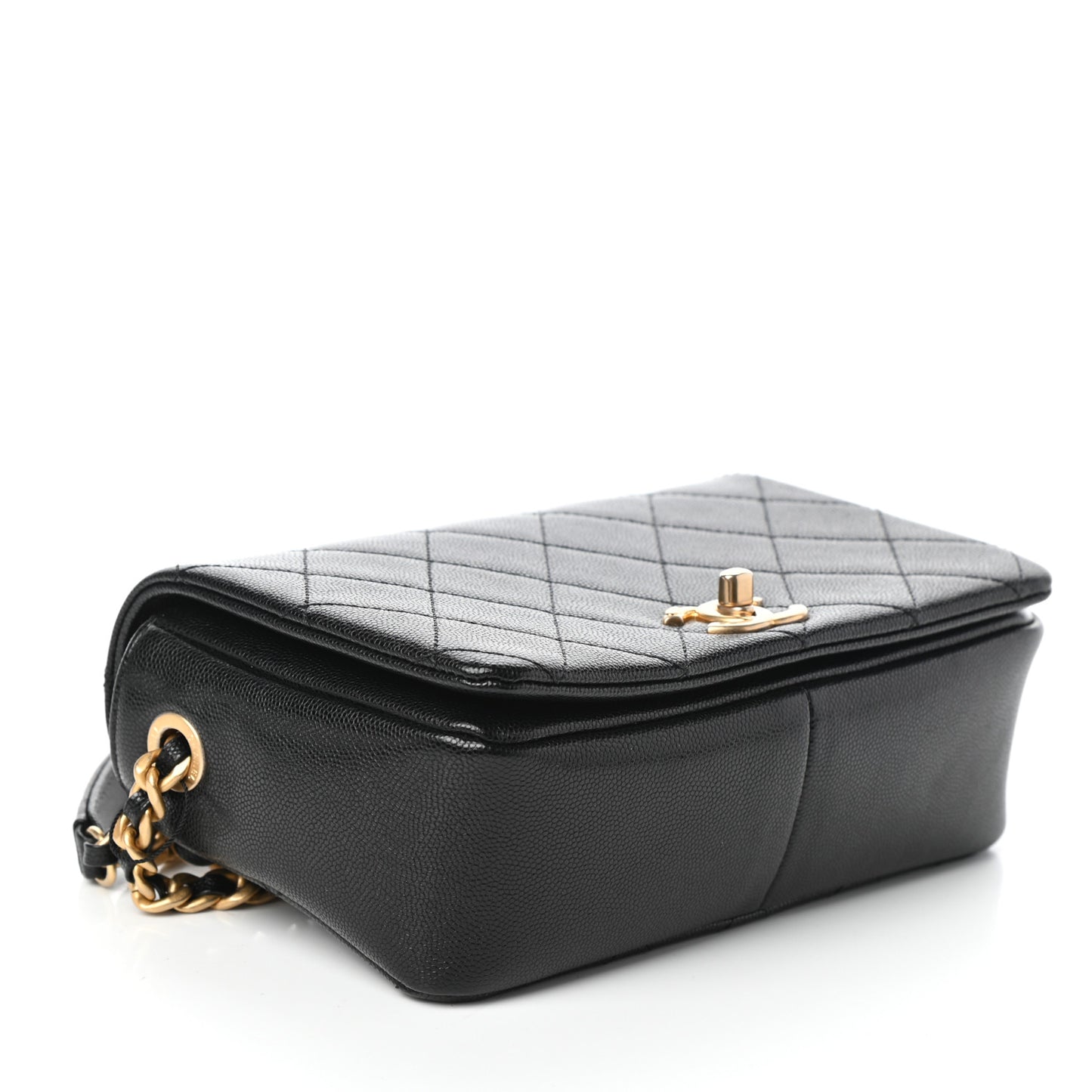 Caviar Quilted Small Fashion Therapy Flap Bag Black