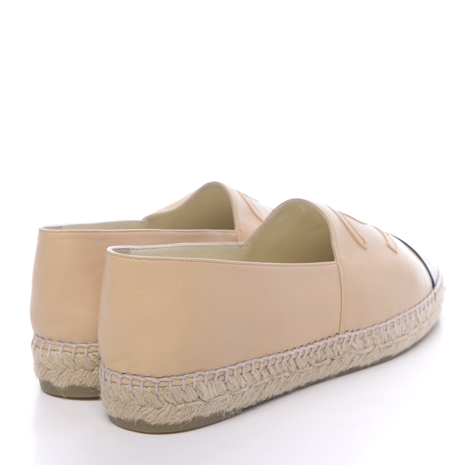 Chanel Lambskin CC Espadrilles 42 Beige Black 4 of 12