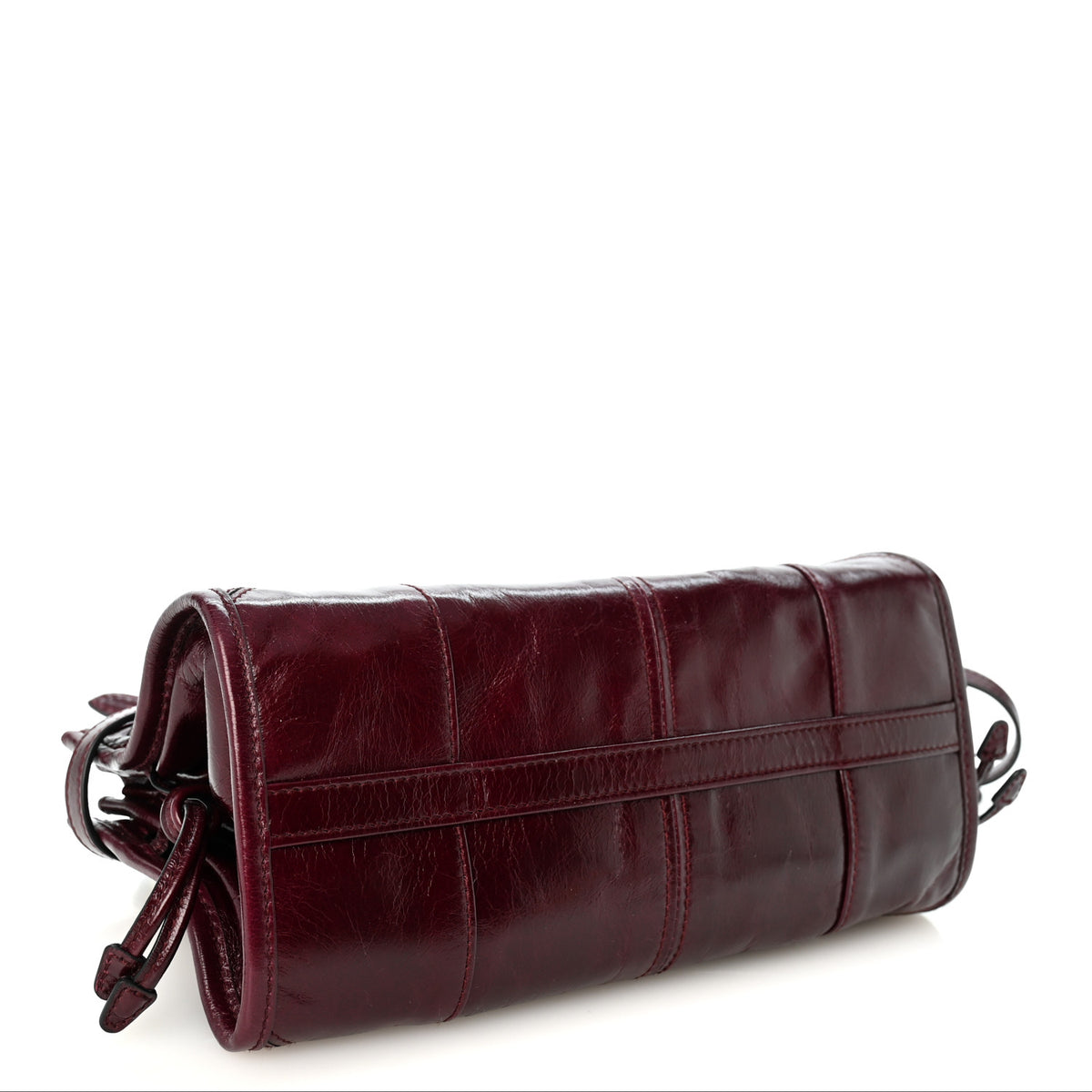 Glossy Calfskin Triangle Small Bonnie Shoulder Bag Bordeaux