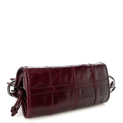Prada Glossy Calfskin Triangle Small Bonnie Shoulder Bag Bordeaux 4 of 10