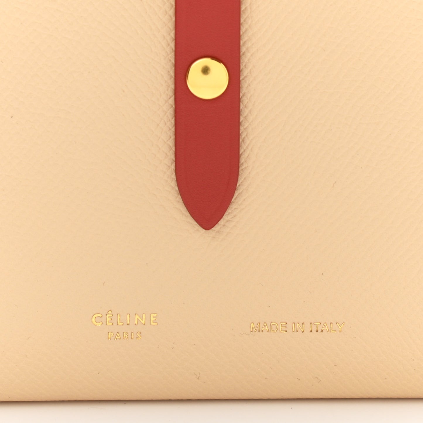 Grained Calfskin Medium Multifunction Strap Wallet Powder Red