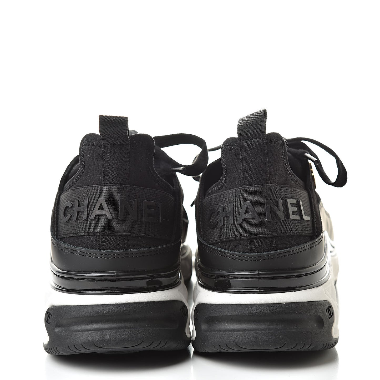 Fabric Calfskin Suede CC Sneakers 40 Black