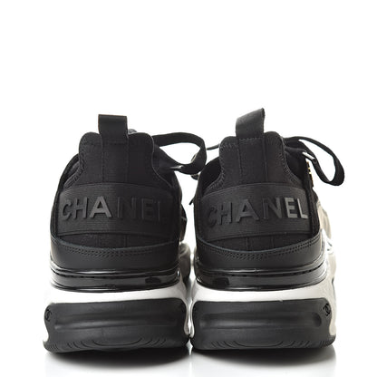 Chanel Fabric Calfskin Suede CC Sneakers 40 Black 5 of 9