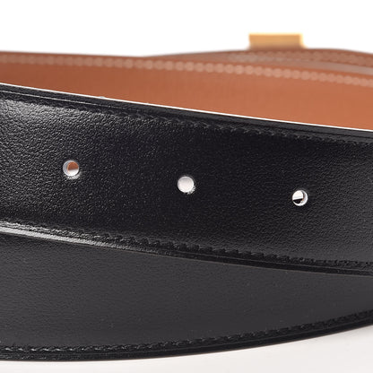Hermes Box Togo 32mm Guilloche H Belt 85 Black Gold 5 of 6