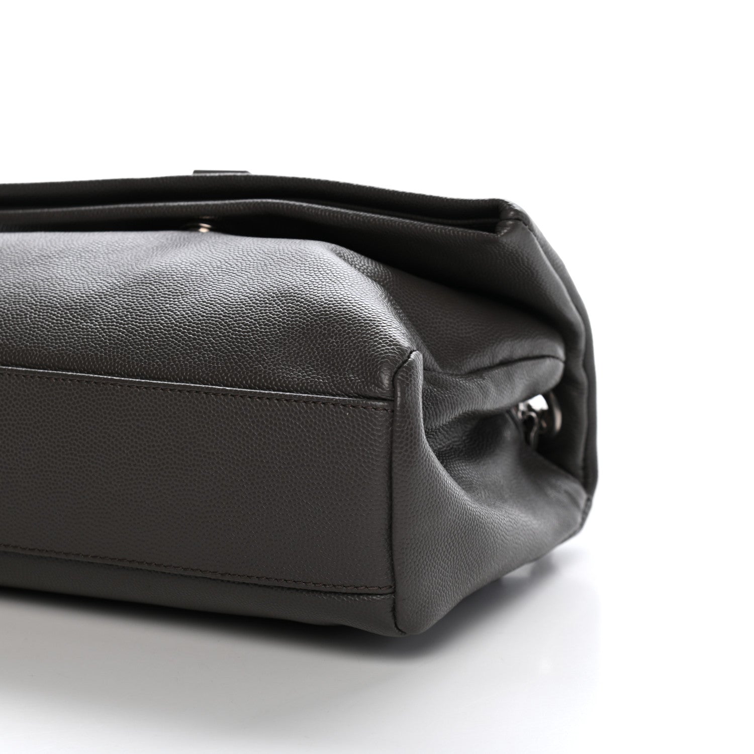 Saint Laurent Grain De Poudre Medium West Hollywood Monogram Fold-Over Coal 10 of 10