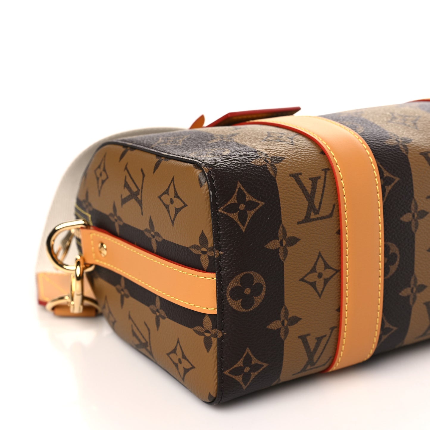 X NIGO Reverse Monogram Stripes City Keepall Bandouliere Brown