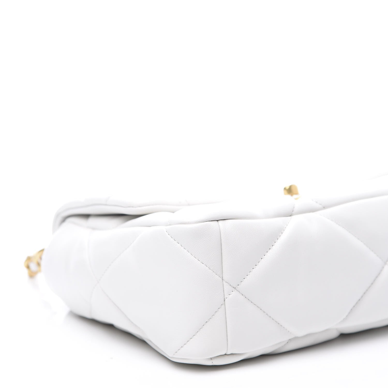 Chanel Goatskin Quilted Large 19 Flap White 7 of 10
