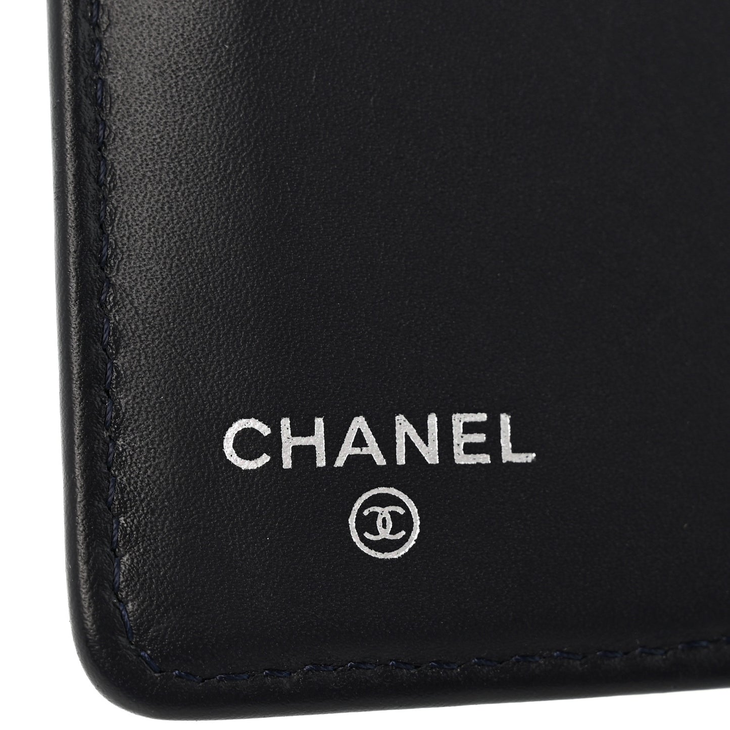 Caviar Quilted Yen Wallet Dark Blue
