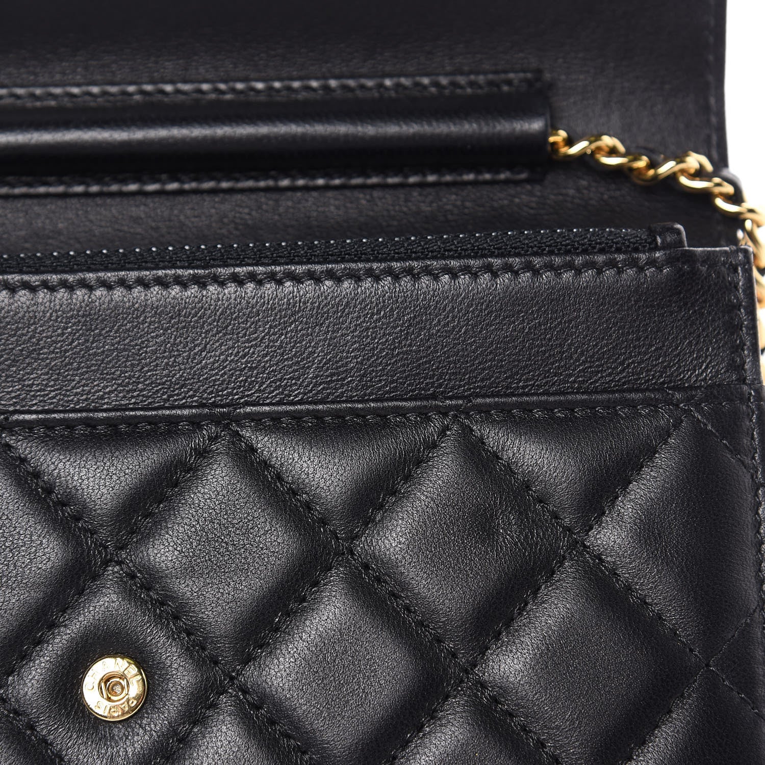 Chanel Lambskin Quilted Egyptian Amulet Wallet On Chain WOC Black 11 of 11