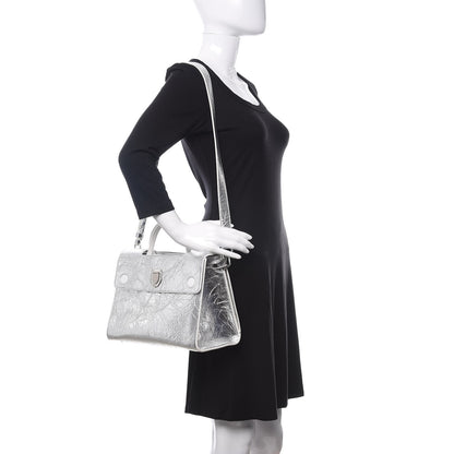 Christian Dior Metallic Calfskin Medium Diorever Flap Silver 2 of 12