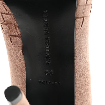 Bottega Veneta Suede Intrecciato Pumps 38 Pink 7 of 9