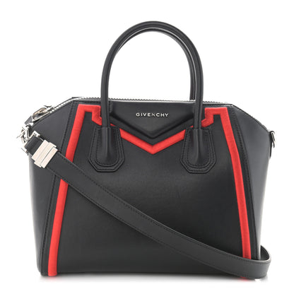 Givenchy Calfskin Small Embroidered Frame Antigona Black Red 1 of 11
