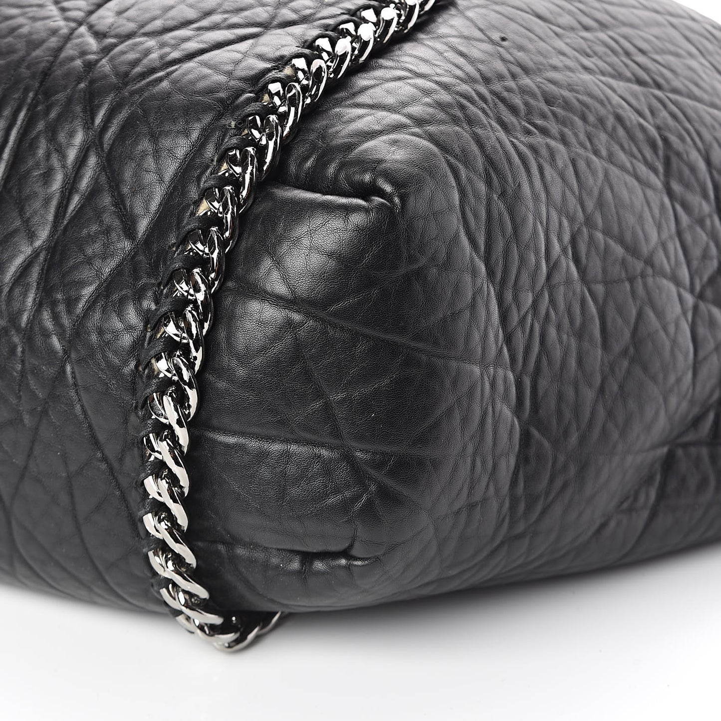 Faux Shearling Chain Falabella Tote Black
