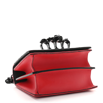 Alexander McQueen Lambskin Quilted Knuckle Shoulder Bag Black Red 4 of 8