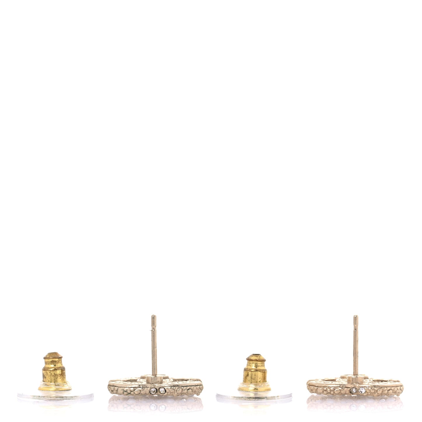 Pearl Crystal CC Earrings Light Gold