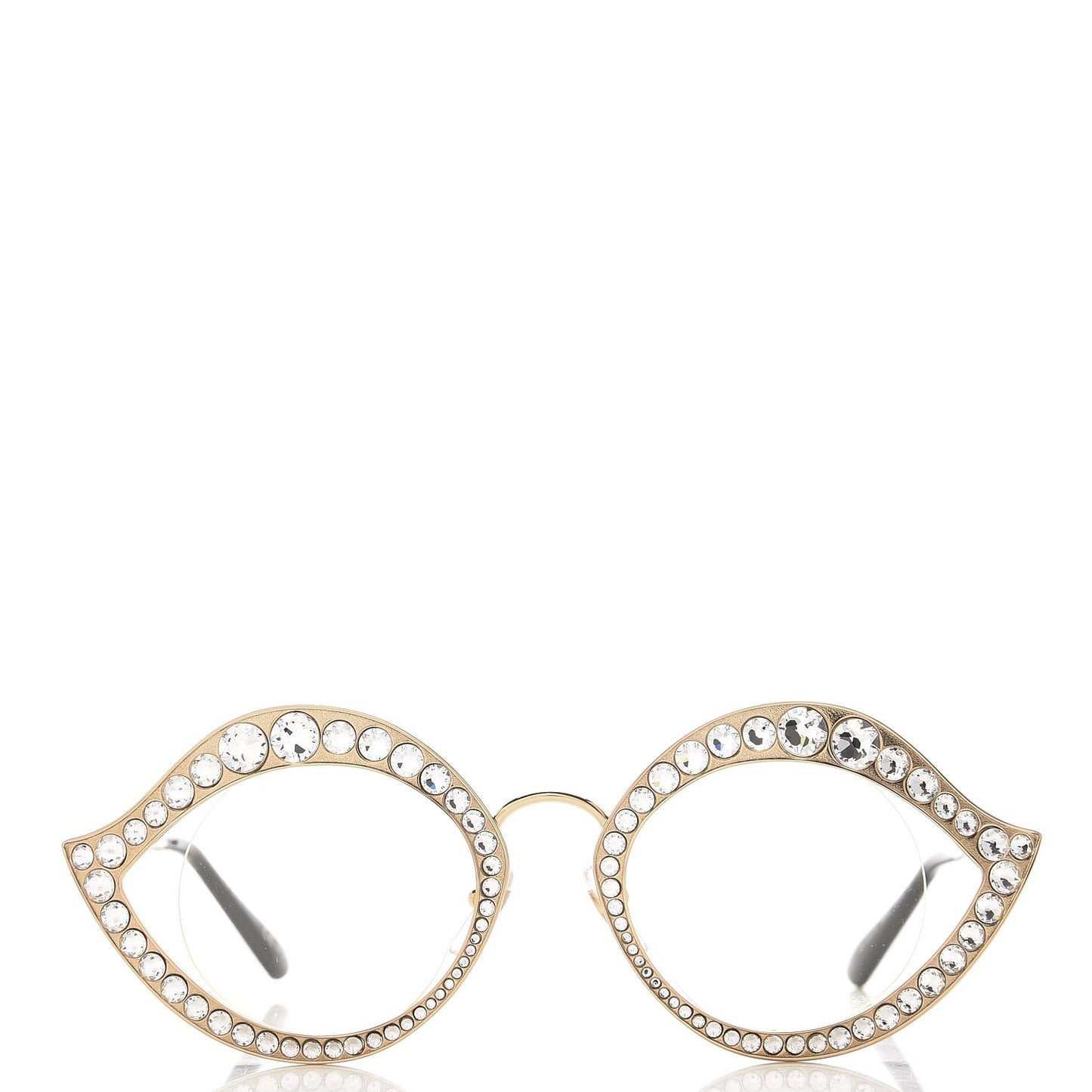 Metal Crystal Cat Eye Glasses GG4287/S Gold