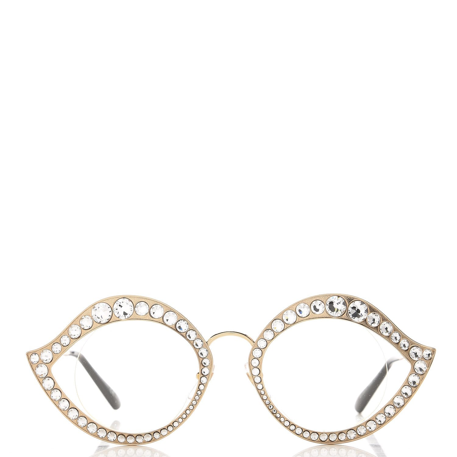 Gucci Metal Crystal Cat Eye Glasses GG4287/S Gold 3 of 7