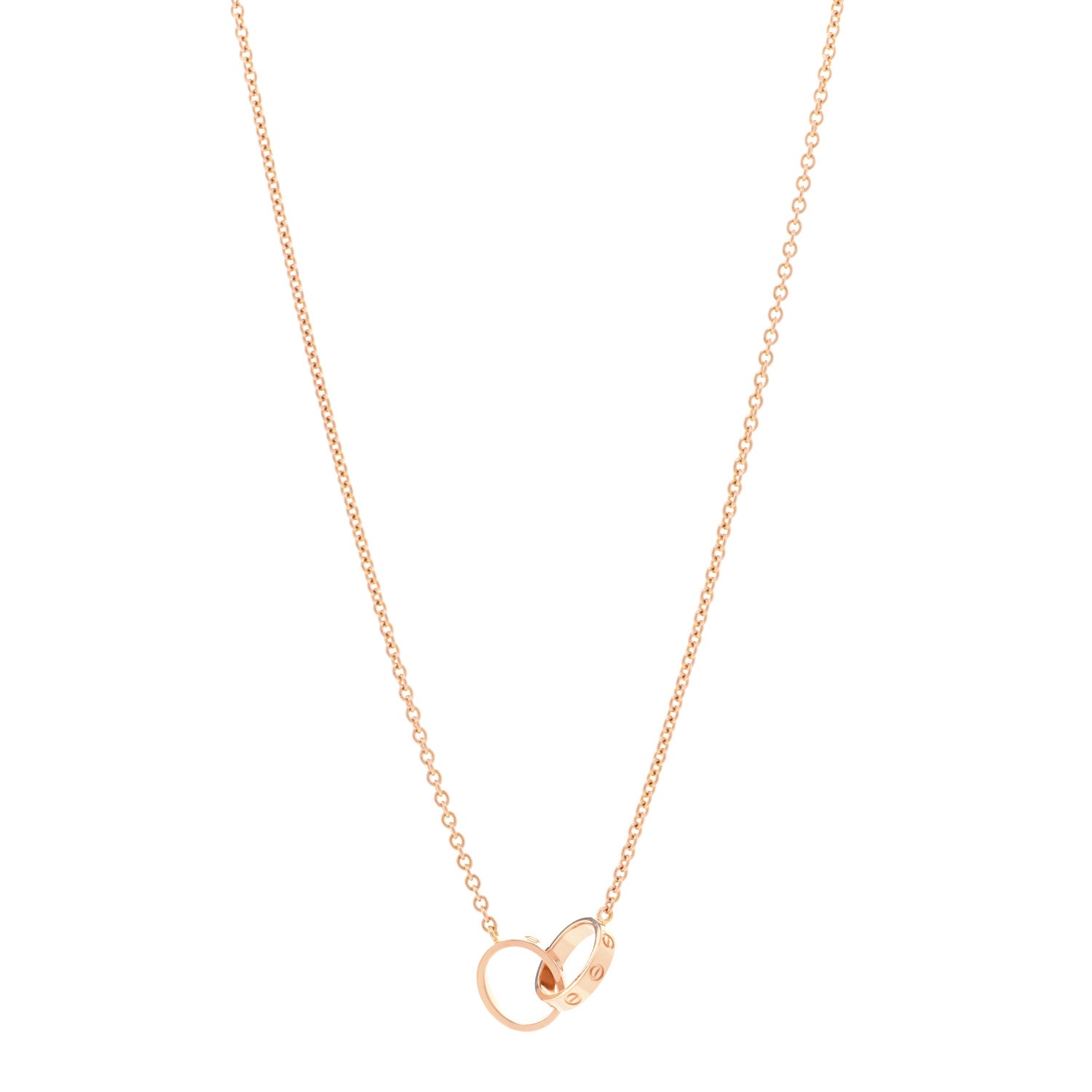 Cartier 18K Pink Gold Interlocking LOVE Necklace 1 of 6