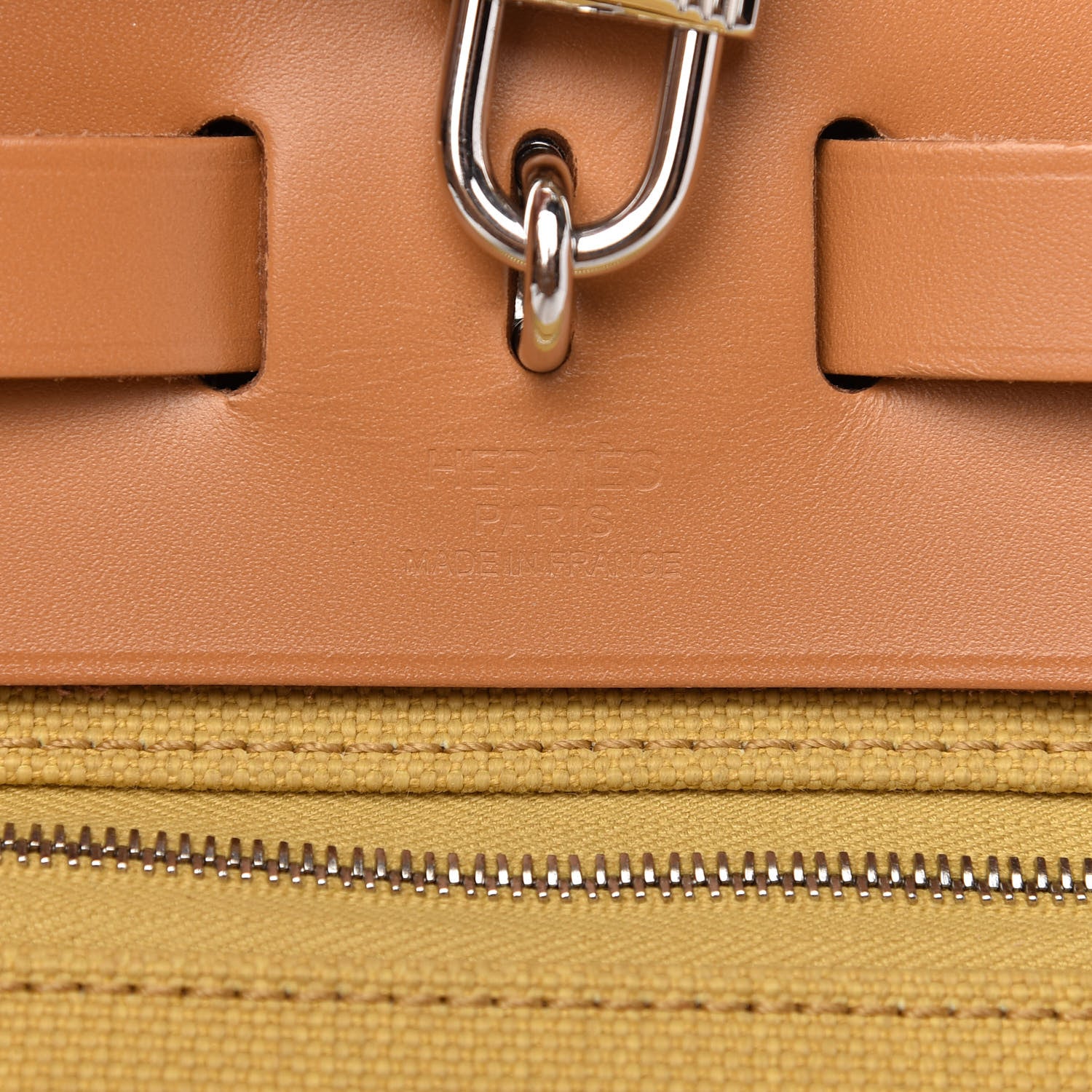 Hermes Military Toile Vache Hunter Herbag Zip Retourne 31 PM Ginger Naturel Sable 9 of 9
