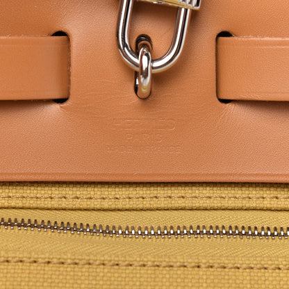 Hermes Military Toile Vache Hunter Herbag Zip Retourne 31 PM Ginger Naturel Sable 9 of 9