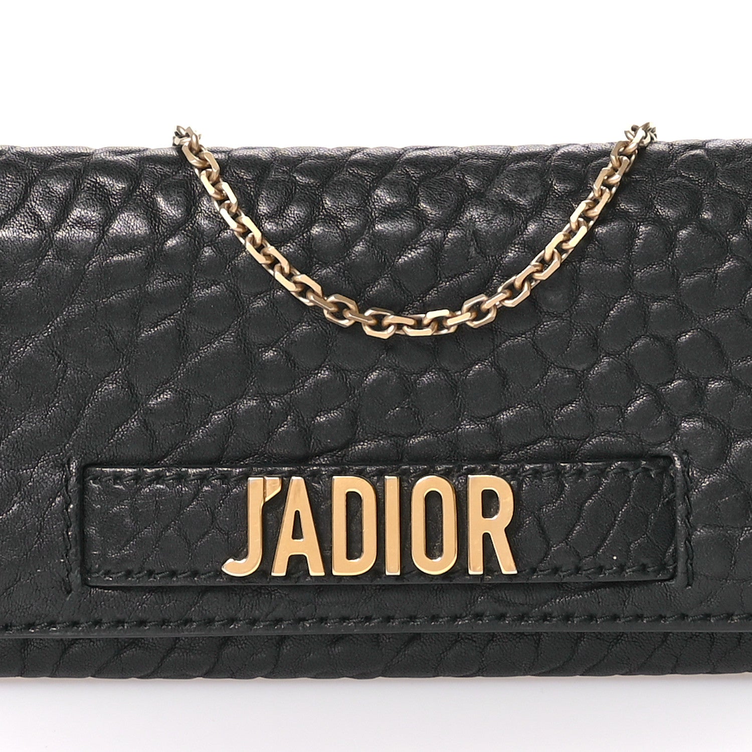 Christian Dior Canyon Grained Lambskin J'Adior Wallet On Chain Pouch Black 8 of 12