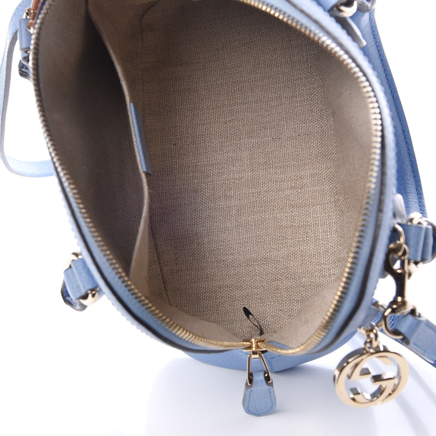 Dollar Calfskin Small GG Charm Dome Bag Mineral Blue
