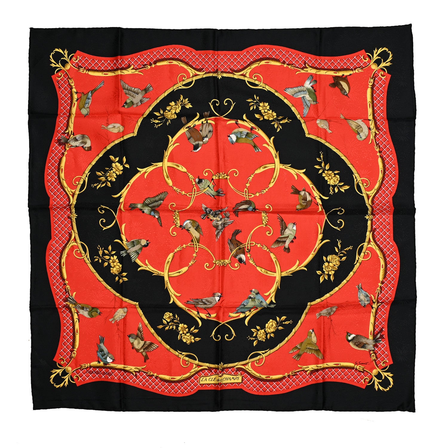 Hermes Jacquard Silk La Cle Des Champs Scarf 90 1 of 7