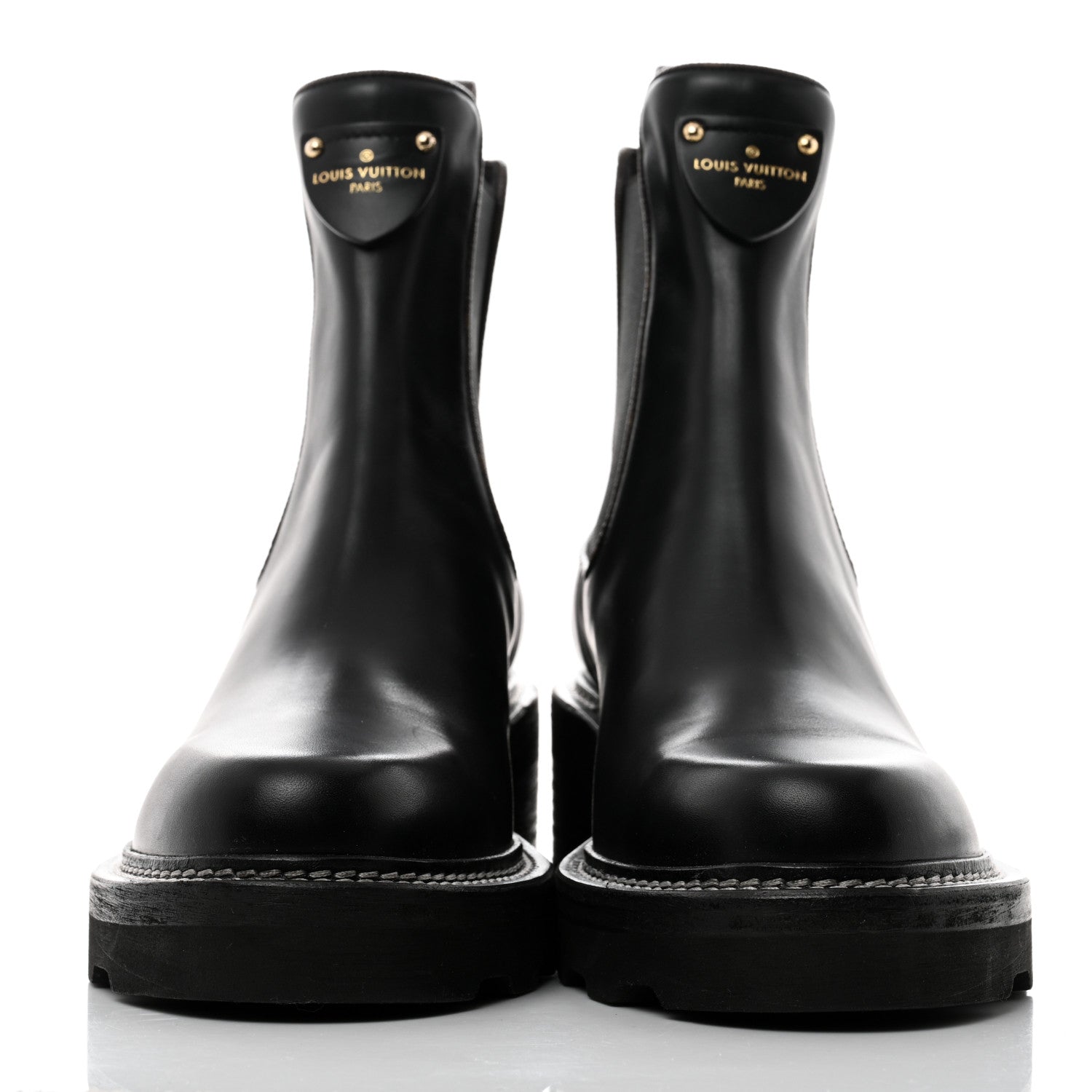 Louis Vuitton Calfskin Monogram Beaubourg Ankle Boots 41 Black 2 of 8