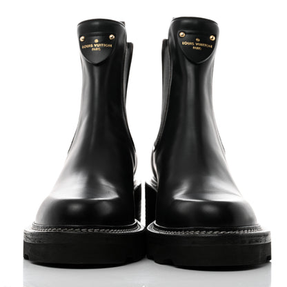 Louis Vuitton Calfskin Monogram Beaubourg Ankle Boots 41 Black 2 of 8