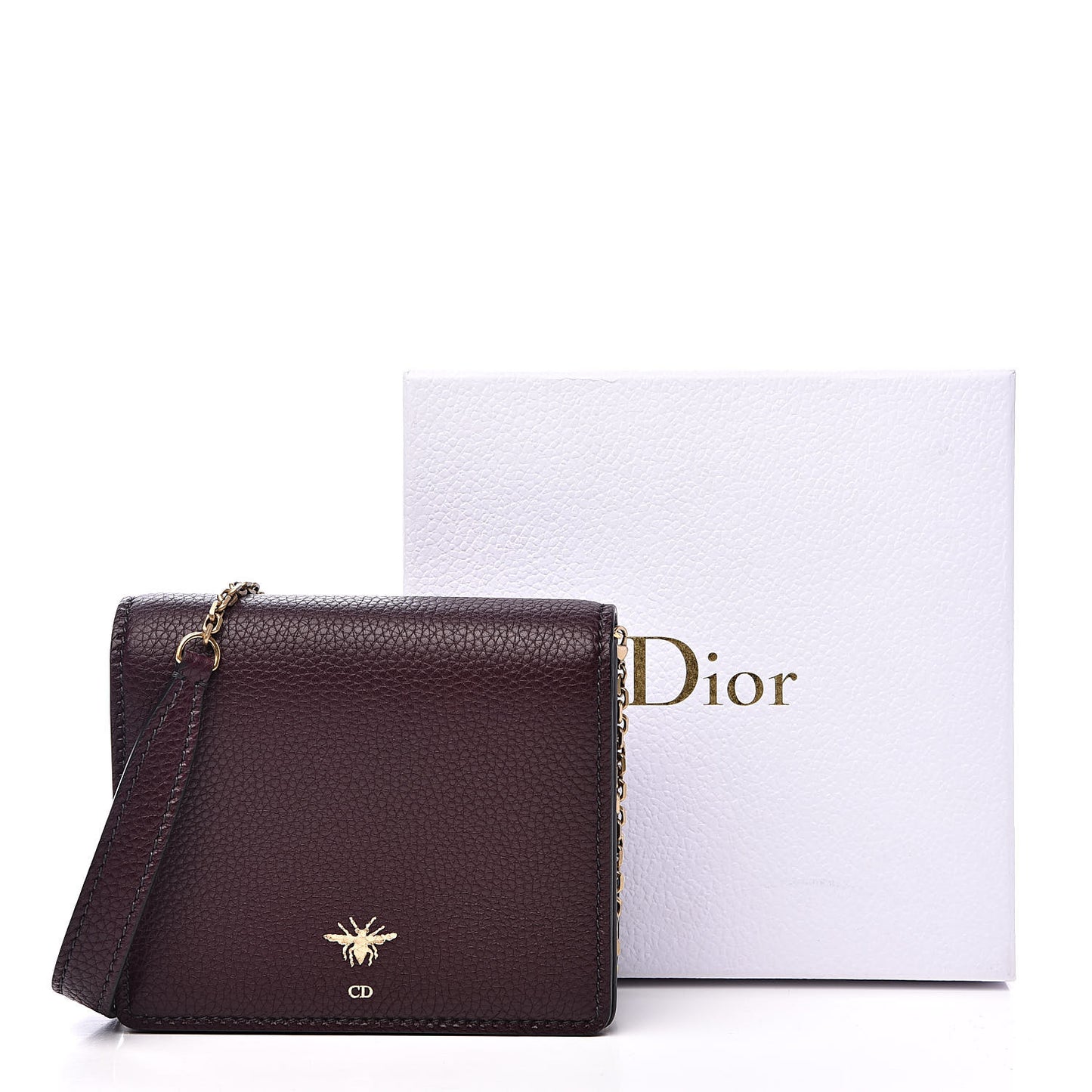 Grained Calfskin D-Bee Crossbody Burgundy