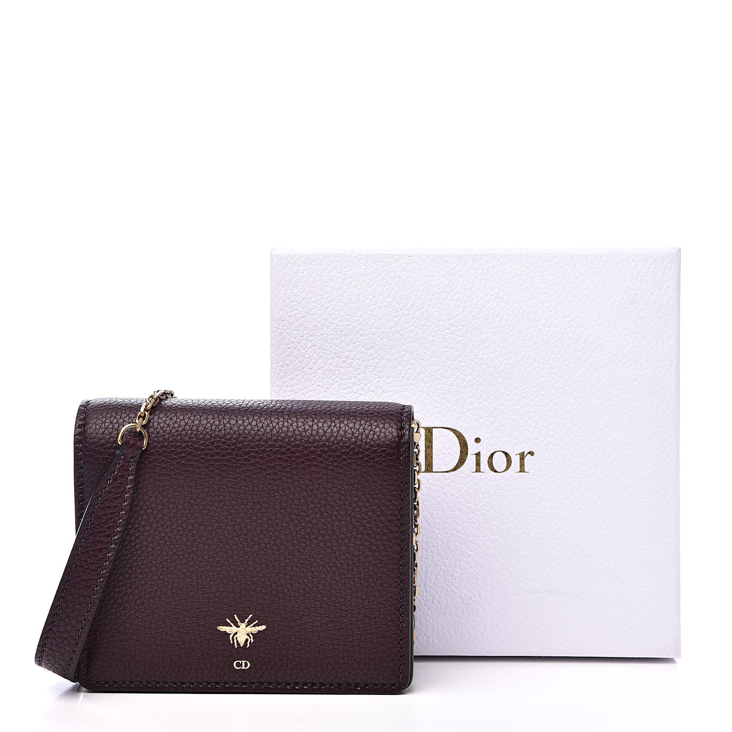 Christian Dior Grained Calfskin D-Bee Crossbody Burgundy 11 of 11